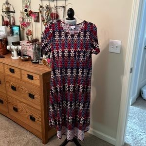 😺 Lularoe medium Carly dress with Fourth of July theme